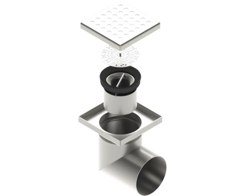 Desen explodat al unui sifon de pardoseală din oțel inoxidabil