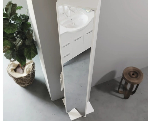 Baie cu dulap de bază pentru chiuvetă, oglindă și decor