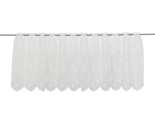 Cortină cu inele și model floral pe o tijă de cortină