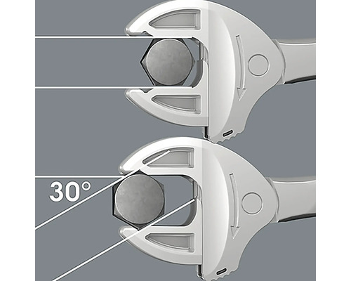 Cheie reglabilă în utilizare cu un unghi de decalaj de 30 de grade