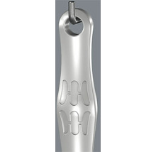 Deschizător de sticle cu unealtă și orificiu de agățare