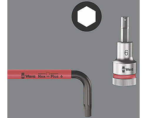 Logo Wera, profil hexagonal, cheie imbus și cheie tubulară