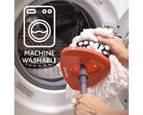 Simbol lavabil în mașină pentru un mop care poate fi spălat într-o mașină de spălat