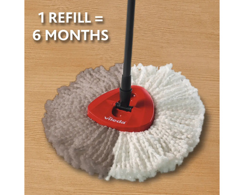 Mop Vileda cu mâner telescopic, 1 rezervă = 6 luni