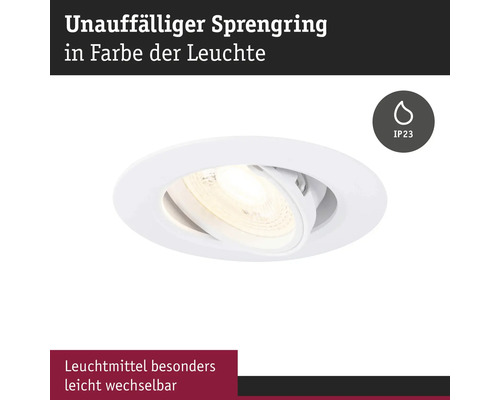 Spot încastrat cu sursă de lumină și grad de protecție IP23