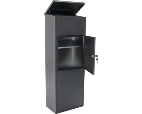 Cutie poștală independentă cu încuietoare, capac deschis și ușă
