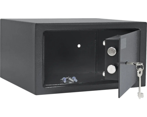 Seif pentru mobilă deschis cu cheie și material de fixare