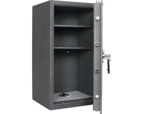 Seif deschis cu rafturi și chei