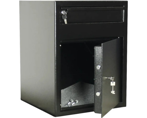 Seif cu fanta de depunere și ușă deschisă