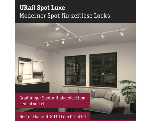 Sistem de iluminat URail Spot Luxe în camera de zi