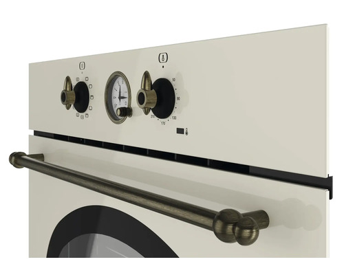 Vizualizare detaliată a unui cuptor cu butoane rotative și ceas