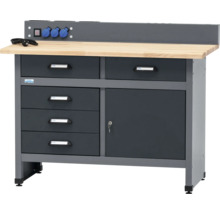 Banc de lucru cu sertare și ușă încuiabilă pentru atelier