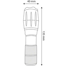 Desen tehnic al unei lămpi cu dimensiunile de 40 mm și 135 mm
