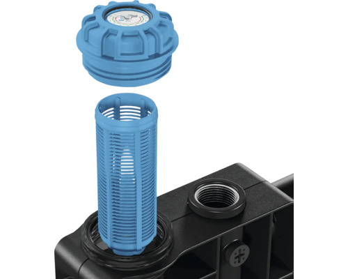 Filtru de irigare cu cartuș filtrant albastru și carcasă neagră