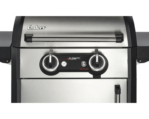 Prim-plan cu grătar pe gaz Enders, cu butoane rotative și logo-ul Enders.
