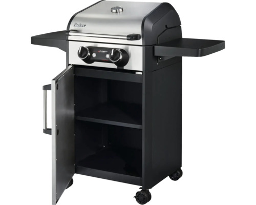 Grătar pe gaz Enders cu două arzătoare, mese laterale și dulap inferior