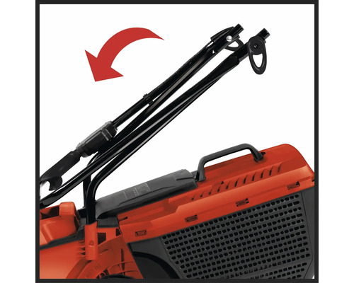 Imagine detaliată cu o mașină de tuns iarba cu mâner rabatabil