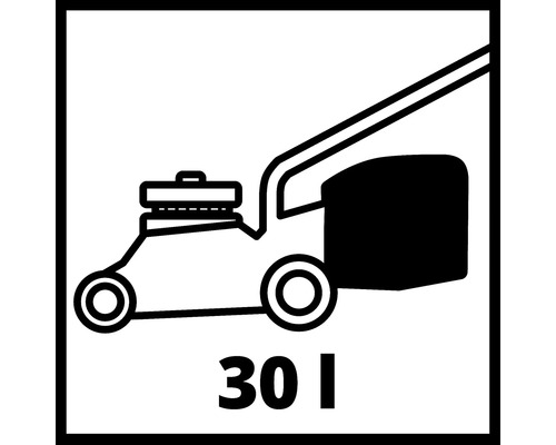 Simbol pentru o mașină de tuns iarba cu un volum al coșului de colectare de 30 de litri