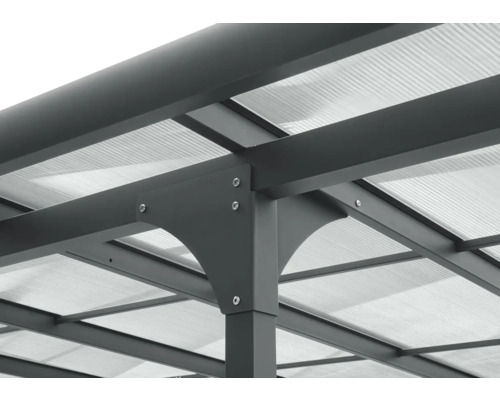 Vizualizare detaliată a unui pavilion cu panouri din policarbonat