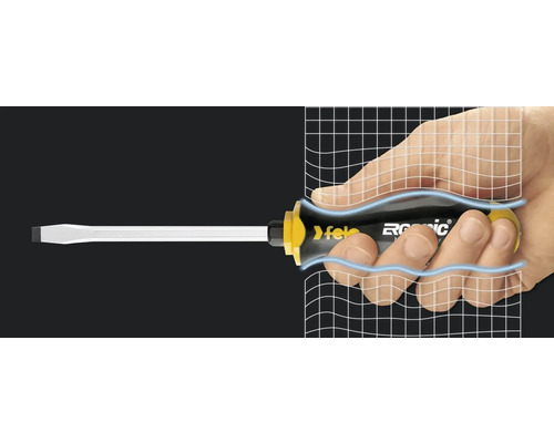 Șurubelniță plată în mână cu mâner ergonomic