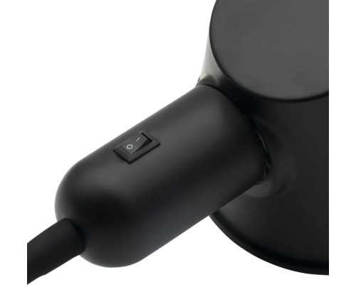 Prim-plan cu o lampă neagră cu întrerupător