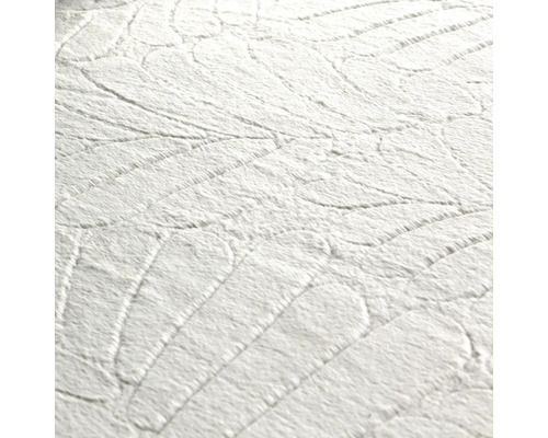 Prim-plan cu un tapet texturat alb cu model de frunze