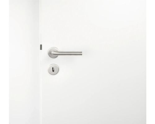 Ușă albă cu mâner și gaură de cheie