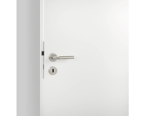 Ușă interioară albă cu set de mânere metalice