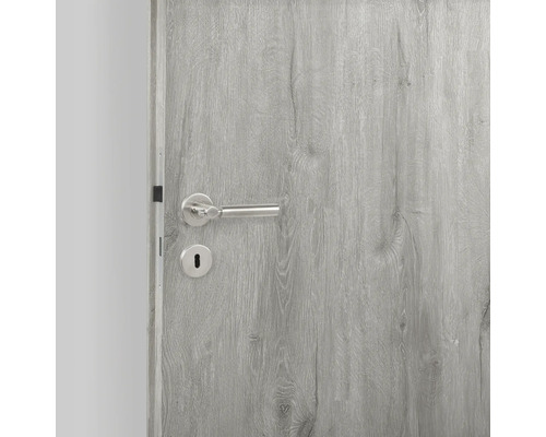 Ușă de interior cu model de lemn și set de mânere