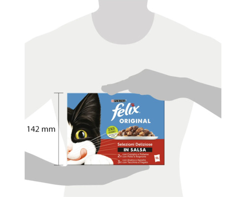 Felix Original hrană pentru pisici în sos, pachet de 10