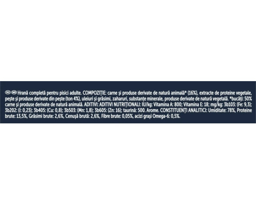 Lista de ingrediente hrană pentru pisici