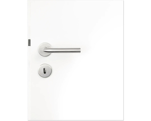 Ușă cu mâner metalic și broască