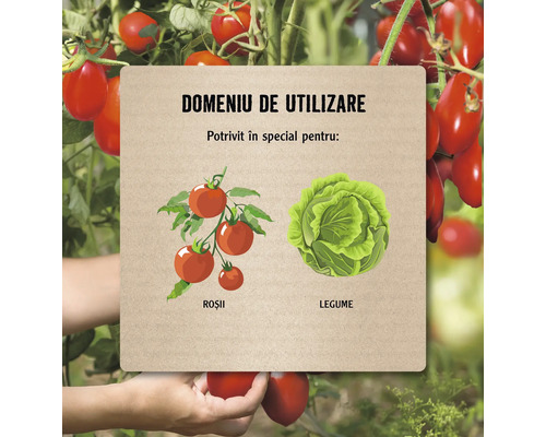 Domeniu de utilizare potrivit în special pentru roșii și legume