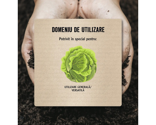 Panou informativ cu domeniul de utilizare al semințelor.