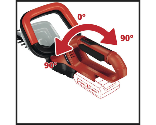 Foarfecă tuns gard viu pe bază de acumulator Einhell GC-CHT18/460Li, 18V lungime tăiere 460mm, fără acumulator și încărcător
