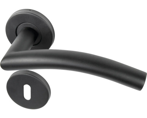 Set mânere de ușă negre cu rozete