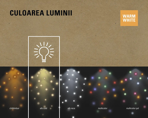 Diverse culori de lumină pentru lămpi