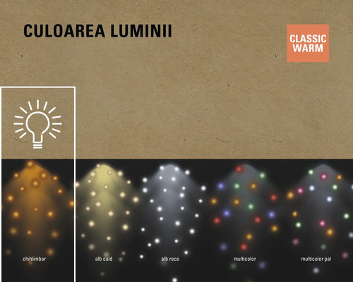 Diverse culori de lumină pentru corpuri de iluminat