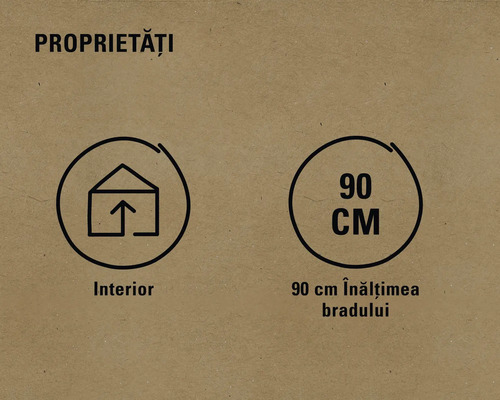 Simbol pentru interior și indicație a înălțimii de 90 de centimetri