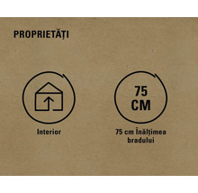 Simbol pentru interior și indicarea dimensiunii 75 centimetri