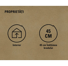 Simbol potrivit pentru interior și indicarea înălțimii bradului de Crăciun cu 45 centimetri