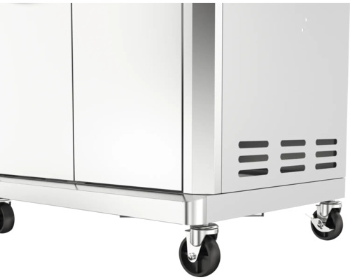 Dulap inferior grătar din oțel inoxidabil cu roți pentru o deplasare ușoară