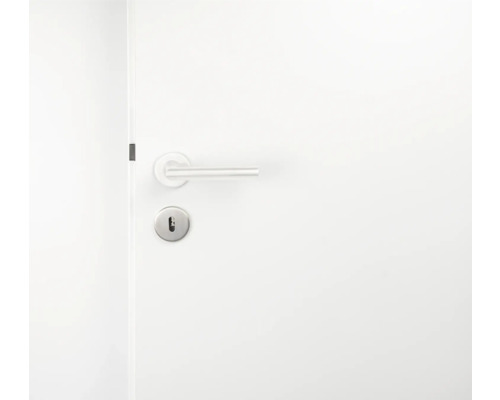 Ușă interioară albă cu mâner și încuietoare