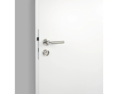 Ușă albă cu mâner și broască