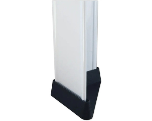 Imagine detaliată cu un stâlp alb cu bază neagră