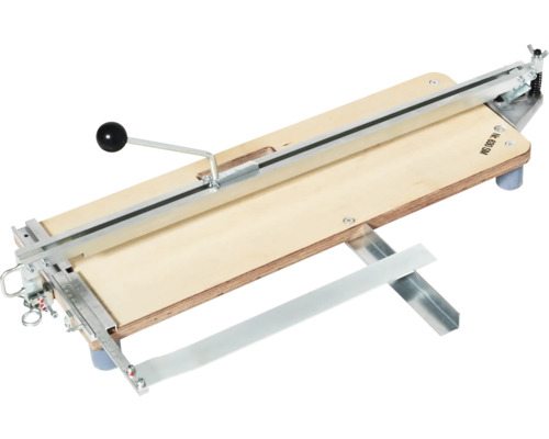 Tăietor de faianță cu bază de lemn și ghidaj metalic