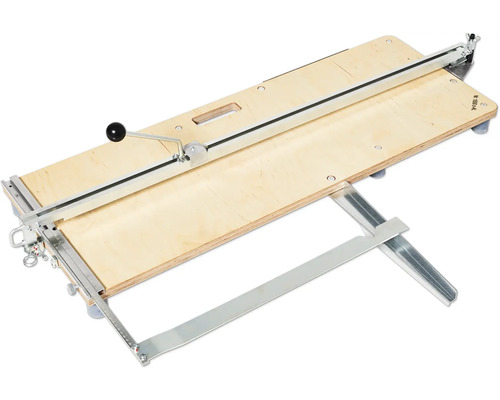 Tăietor de faianță cu placă de lemn și cadru metalic