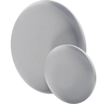 Panou decorativ tapițat Riviera rotund gri-albastru Ø 30 cm, aspect de catifea
