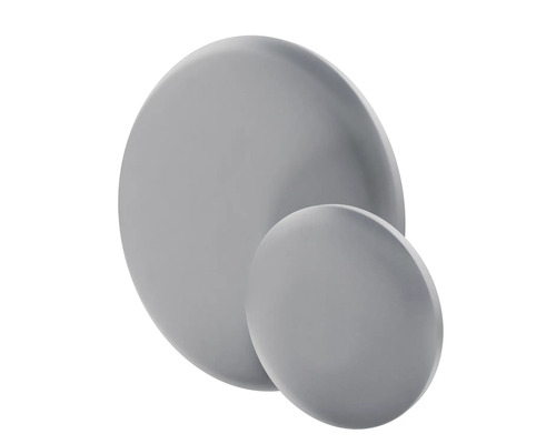 Doi nasturi rotunzi, gri, pentru mobilă, de dimensiuni diferite