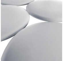 Panou decorativ tapițat Riviera rotund gri-albastru Ø 60 cm, aspect de catifea